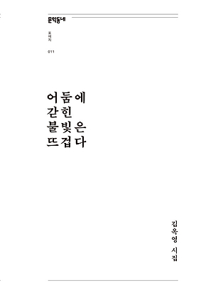 어둠에 갇힌 불빛은 뜨겁다 (문학동네포에지011) 표지